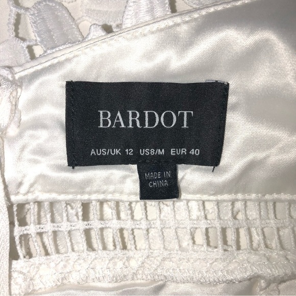 Bardot The Gemma Lace Dress Size M Halter Floral Aritzia White Cut Out Sheer - Picture 5 of 11
